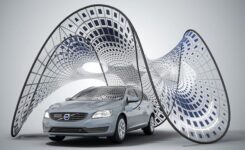 Collapsible Solar Pavilion Charges Volvo V60, Fits In Its Trunk