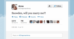 Russian Spy Uses Twitter To Propose To Edward Snowden