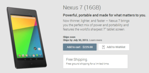 Read more about the article The New Nexus 7 Available In Google’s US Play Store