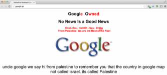 Hackers Deface Google Palestine Site