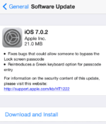 Apple Released iOS 7.0.2 For All Device