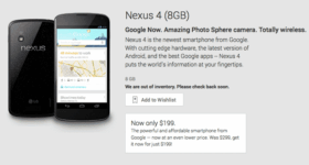 8 GB Nexus 4 Sold Out From Google Play Store, Won’t Be Restock
