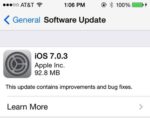 Apple iOS 7.0.3 Update Launched
