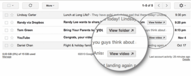 Google Added Quick Action Buttons For YouTube, Dropbox And More In Gmail