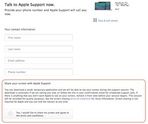 Read more about the article Screen Sharing Becomes Available On Apple Support Site