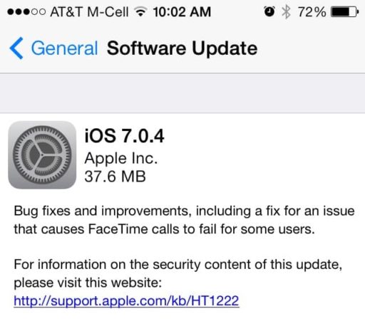 Read more about the article Apple Releases iOS 7.0.4 And iOS 6.1.5, Patches FaceTime Bug