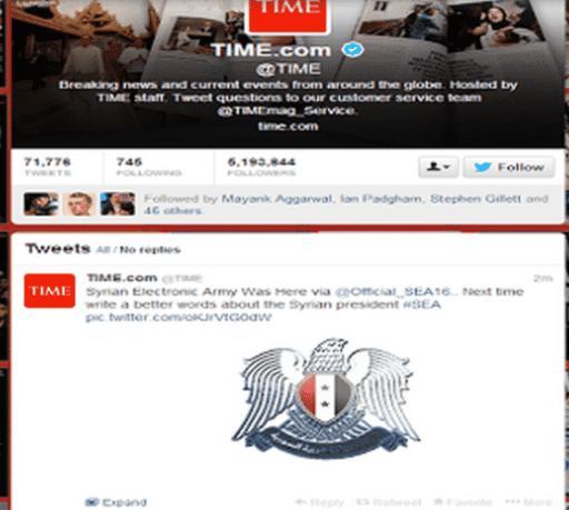 Read more about the article Time’s Twitter Account And Person Of The Year Poll Hacked By Syrian Electronic Army