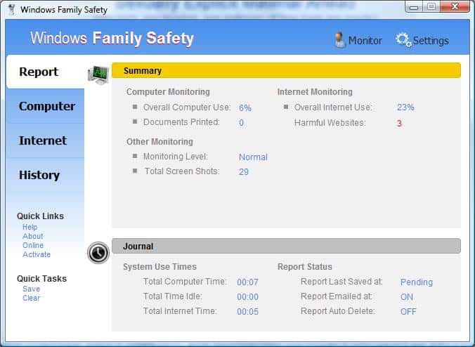 Windows Family Safety