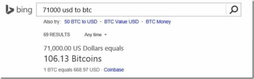 Read more about the article Bing Starts Offering Instant Bitcoin Converter