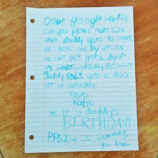 Read more about the article Little Girl Writes Google A Cute Letter Requesting To Give Her Dad A Day Off!