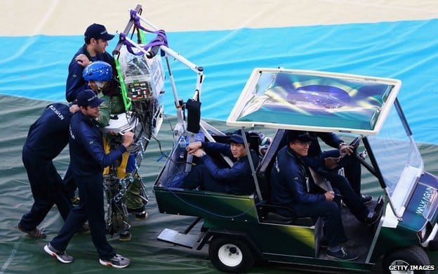 Read more about the article Paralyzed Man Uses Mind-Controlled Robot To Kick Off World Cup 2014