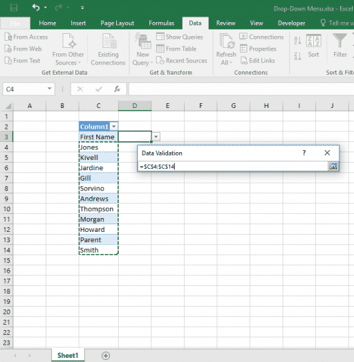 How To Create Drop Down List In Excel 2016 - The Tech Journal