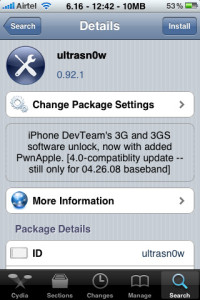 Read more about the article Unlock iOS 4.0 Baseband 04.26.08 on iPhone 3GS/3G with Ultrasn0w 0.92.1