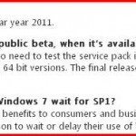 Microsoft planning to ship Windows 7 SP1 in the first half of 2011