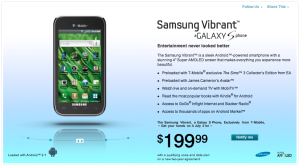 Read more about the article T-Mobile Vibrant Release on July 21st for $199.99